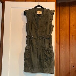 Women's Olive Green Sleeveless Dress